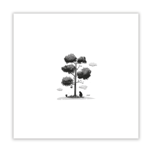 Misie - Drzewo - Print - 23x23 cm