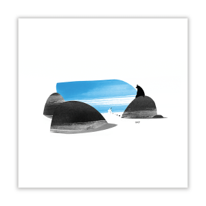 Misie - Niebiesko - Print - 23x23 cm
